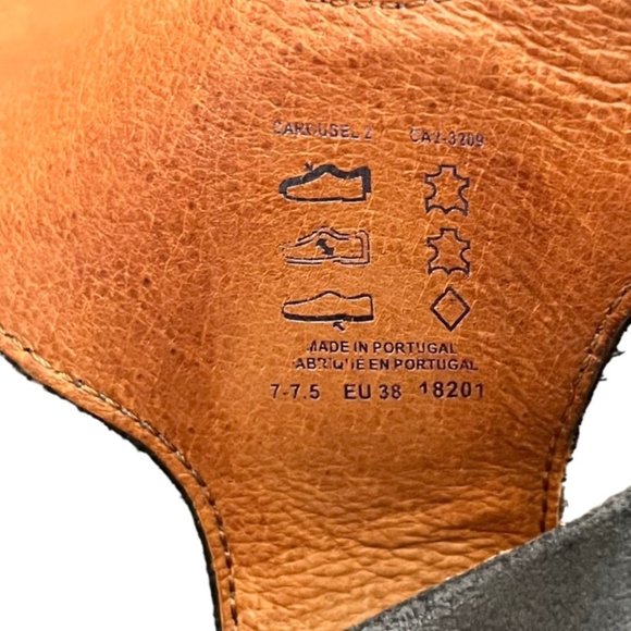 TAOS CAROUSEL 3 WEDGE SANDALS EU 38 US 7 - 7.5 BLACK HEEL SILVER LEATHER SHOE - Picture 6 of 7